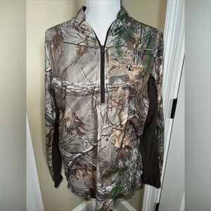 Rocky 1/4 Zip Pullover Mens Size M Scent IQ Mossy Oak Camouflage Lightweight